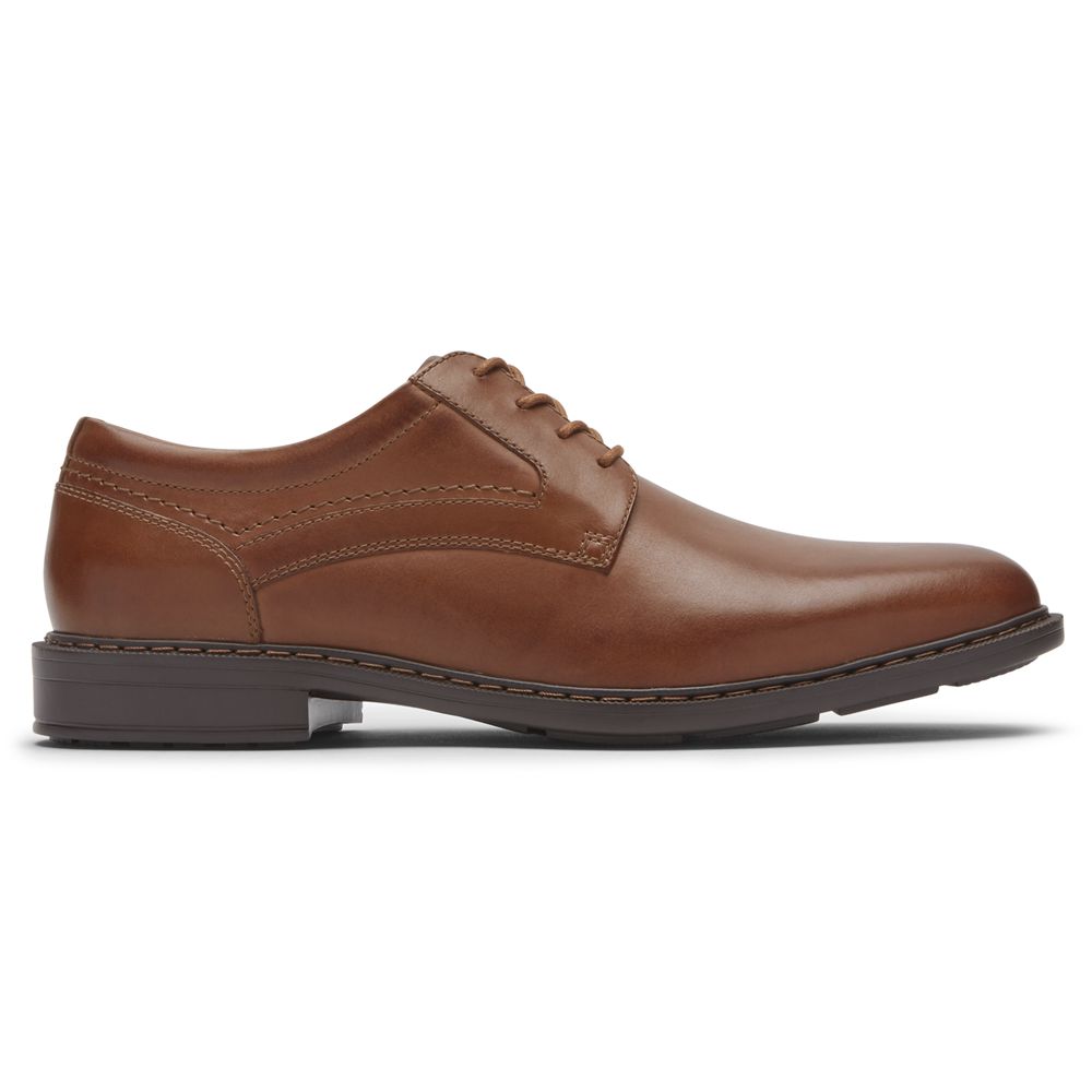 Rockport Men's Parsons Plain Toe Oxfords - Cognac - USA (1624DJNPY)